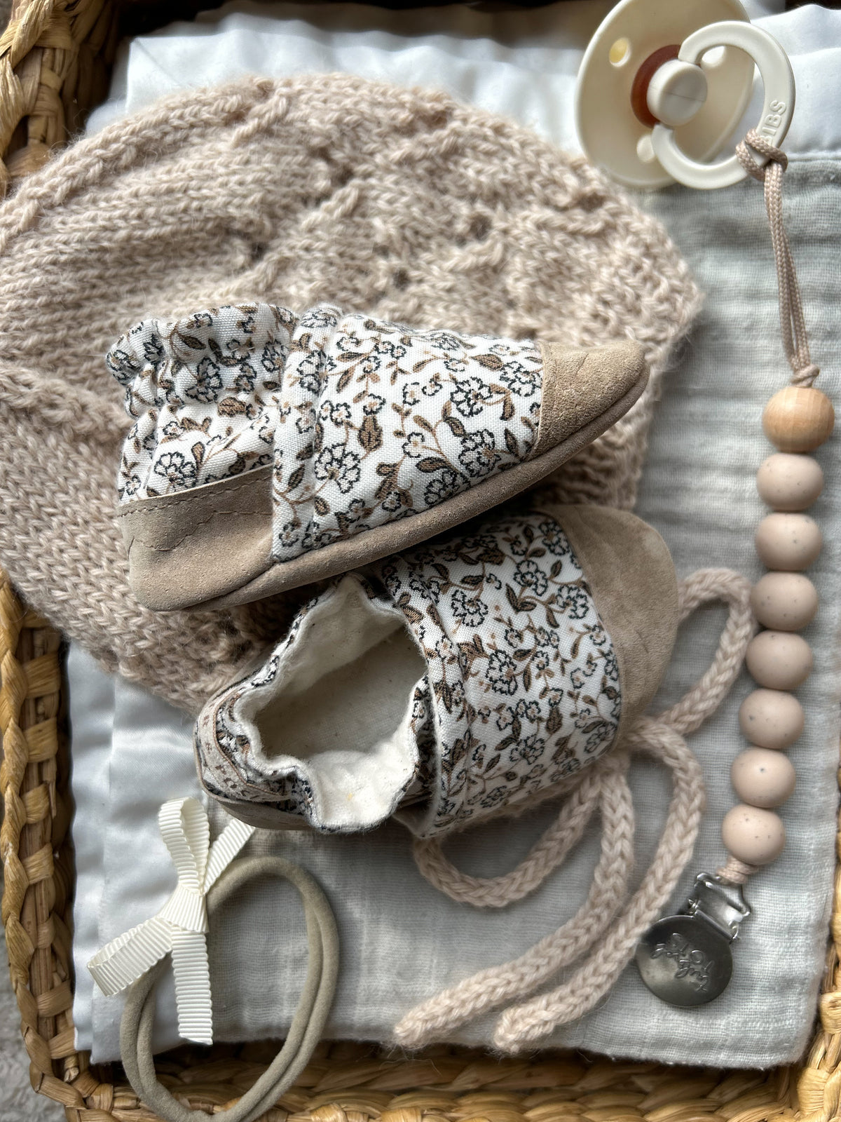 blossom soft soled baby shoes - upcycled