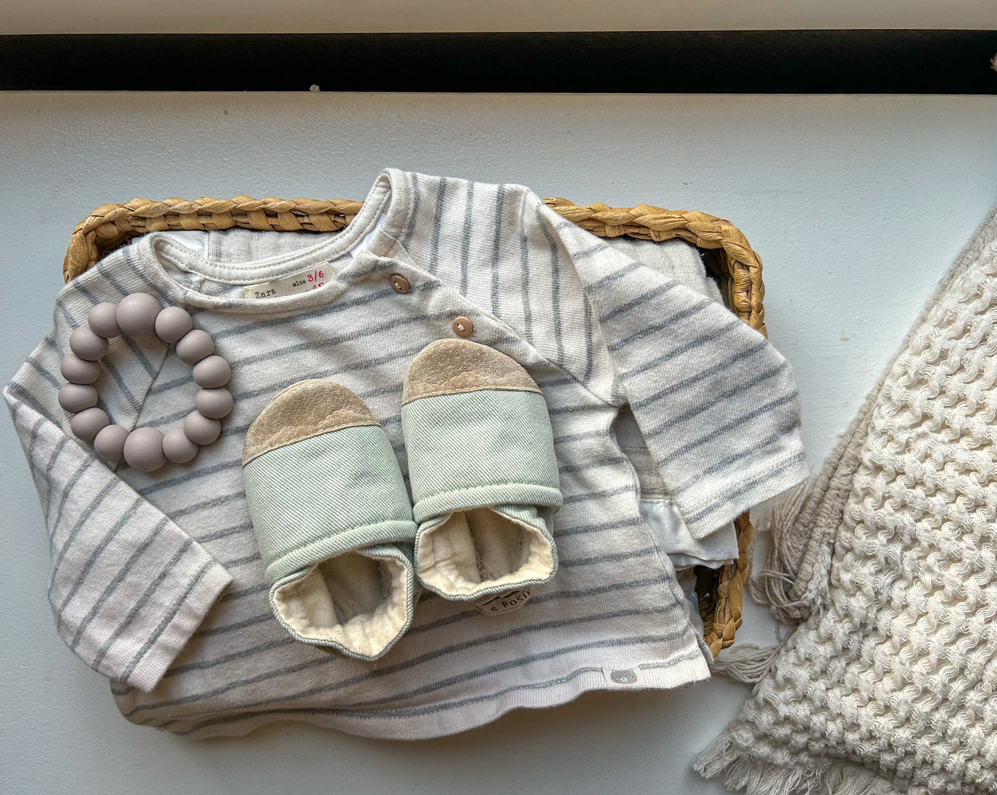 soft green soft soled baby shoes - organic, upcycled
