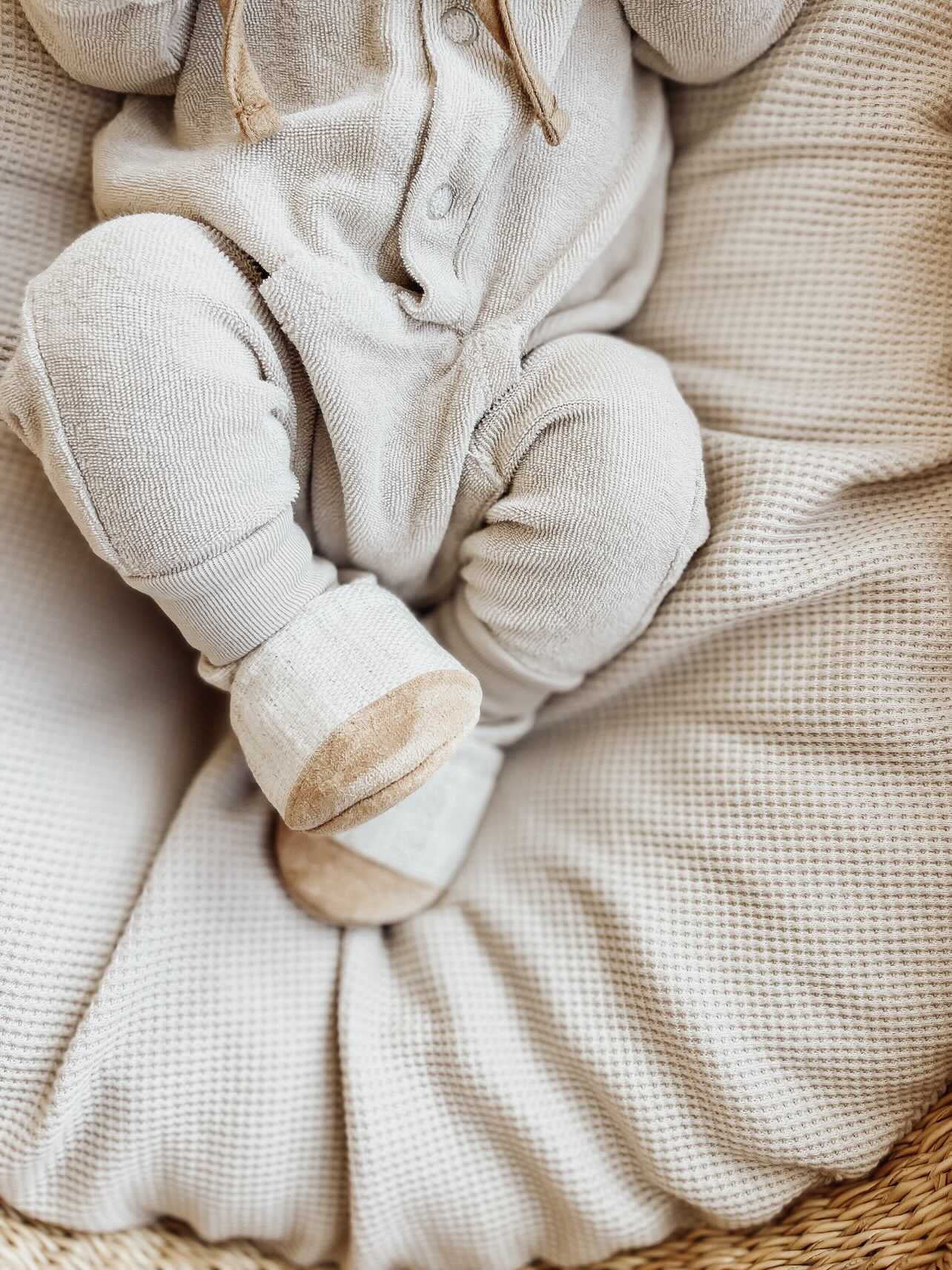 country linen soft soled baby shoes - ParkerandPosie