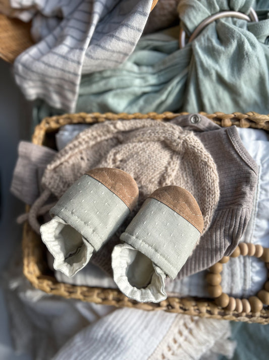 soft mint soft soled baby shoes