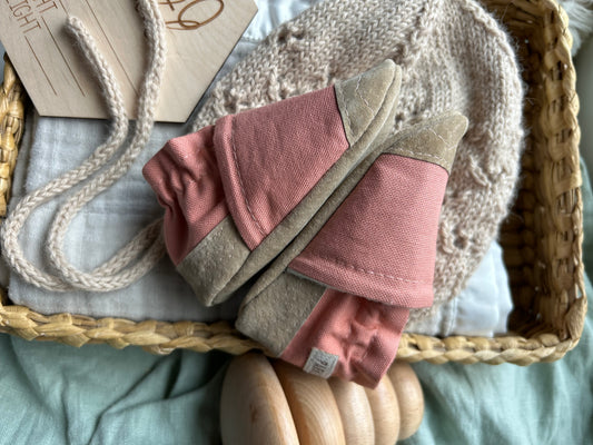 coral canvas soft soled baby shoes