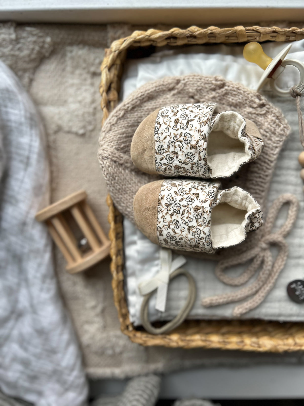 blossom soft soled baby shoes - upcycled