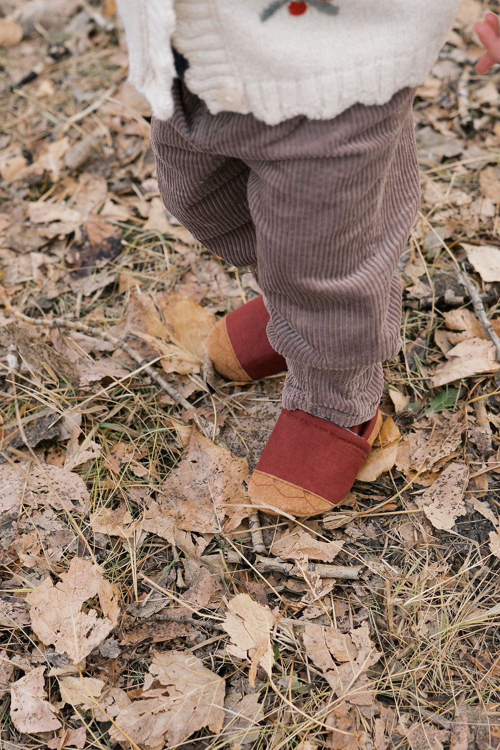 currant linen soft soled baby shoes - upcycled