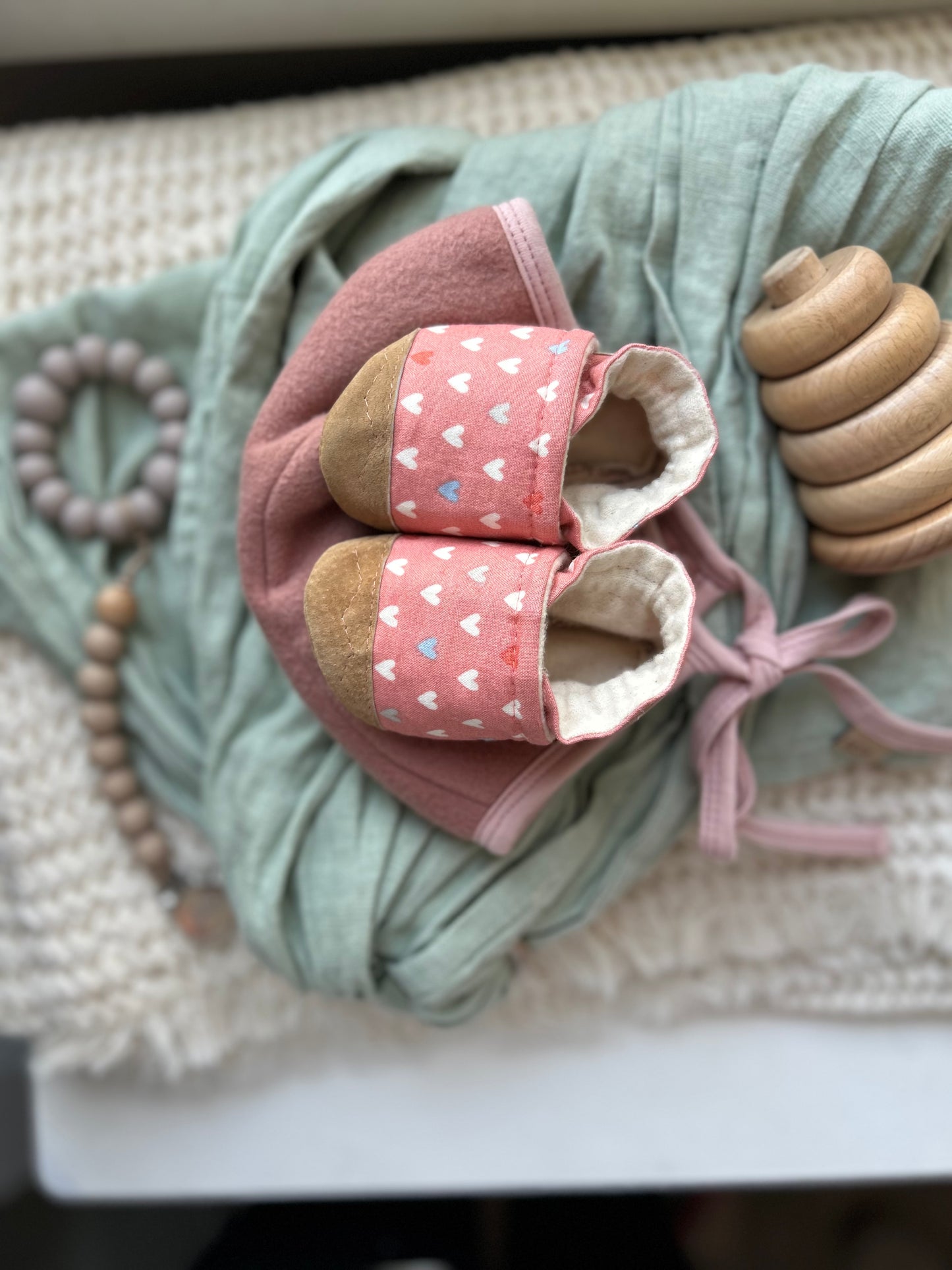 hearts soft soled baby shoes