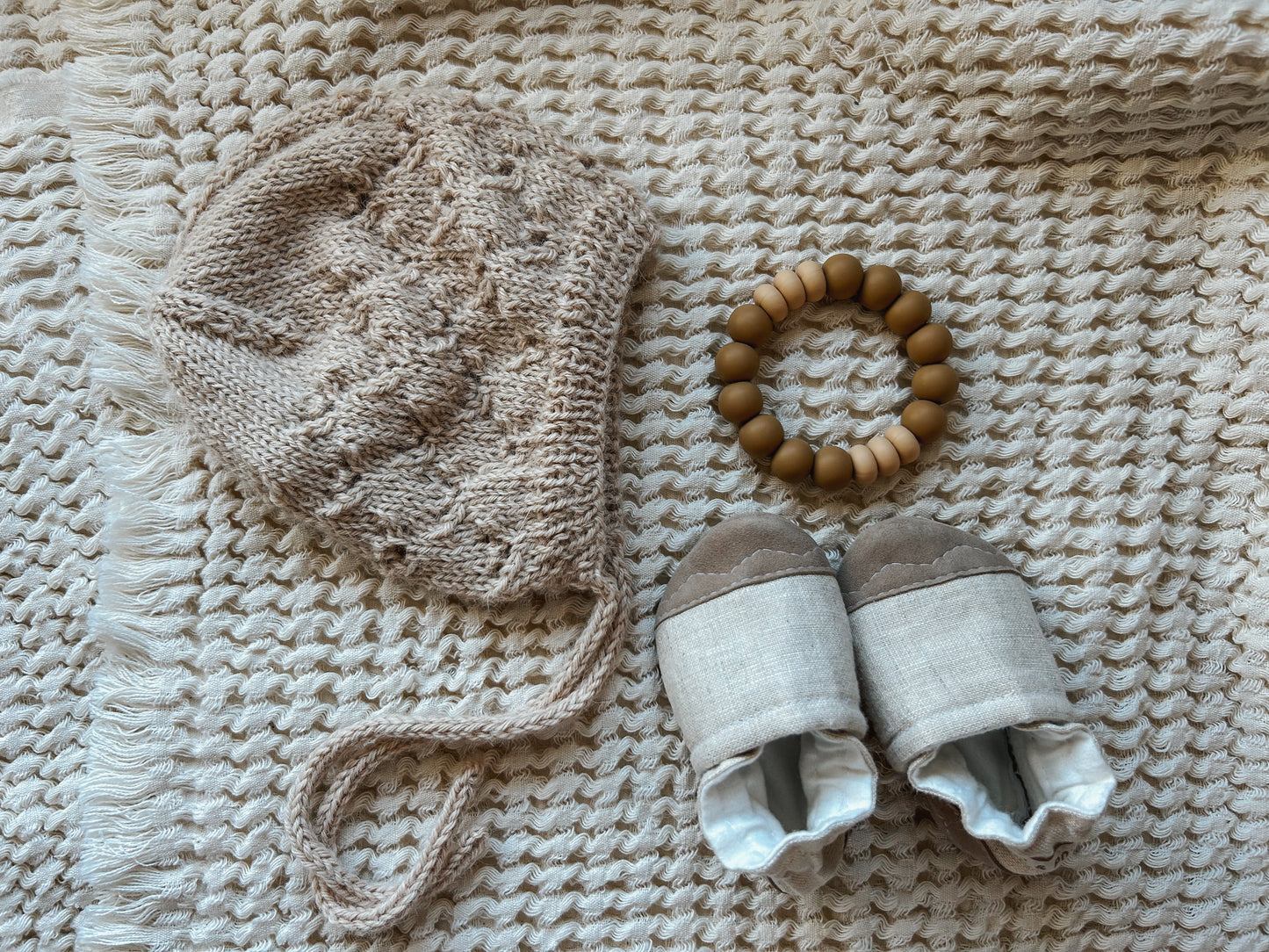 country linen soft soled baby shoes