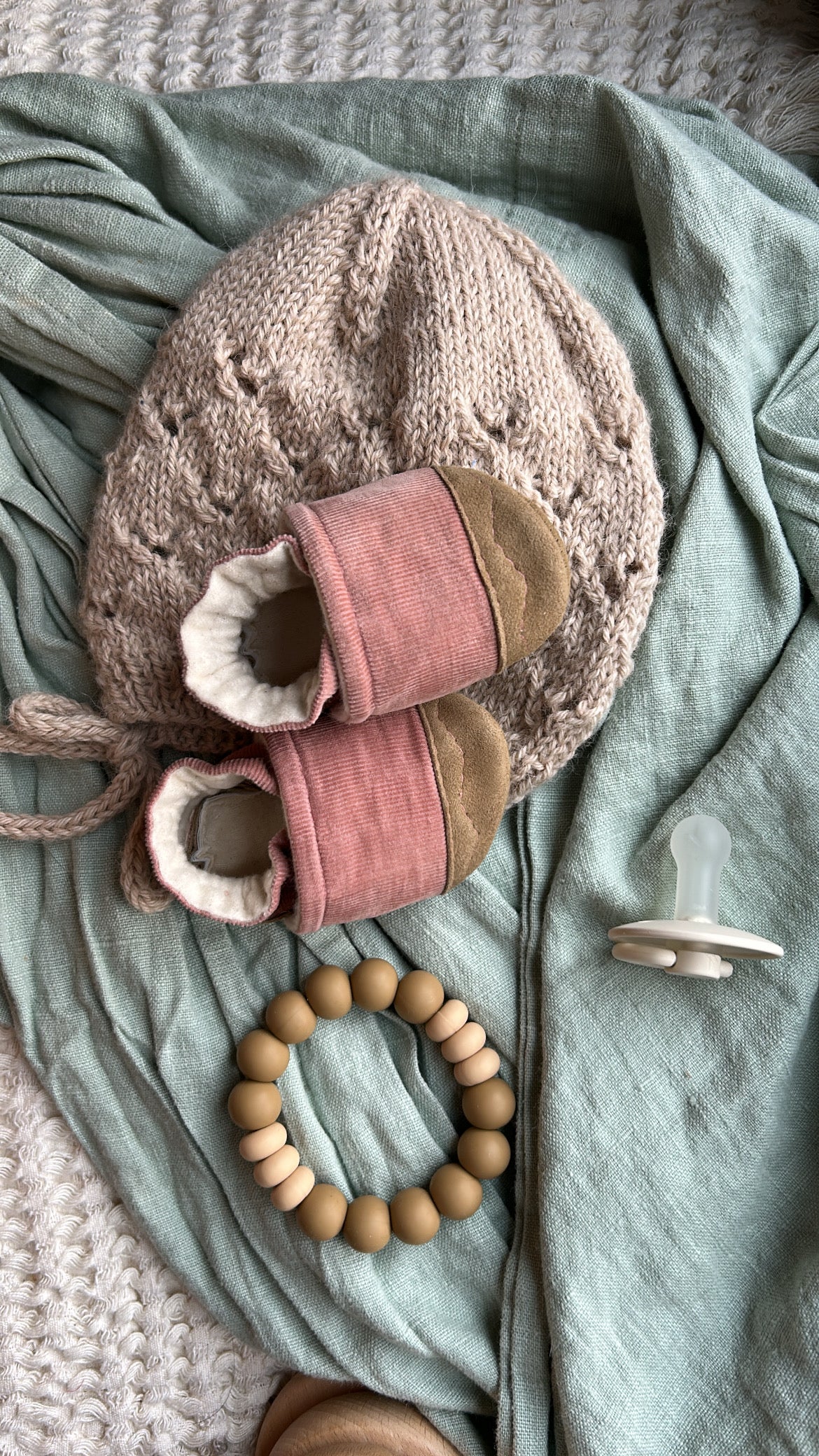 dusty pink corduroy soft soled baby shoes