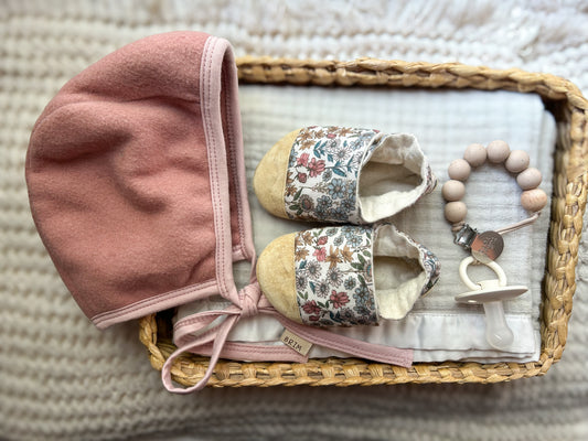 rosewood floral soft soled baby shoes