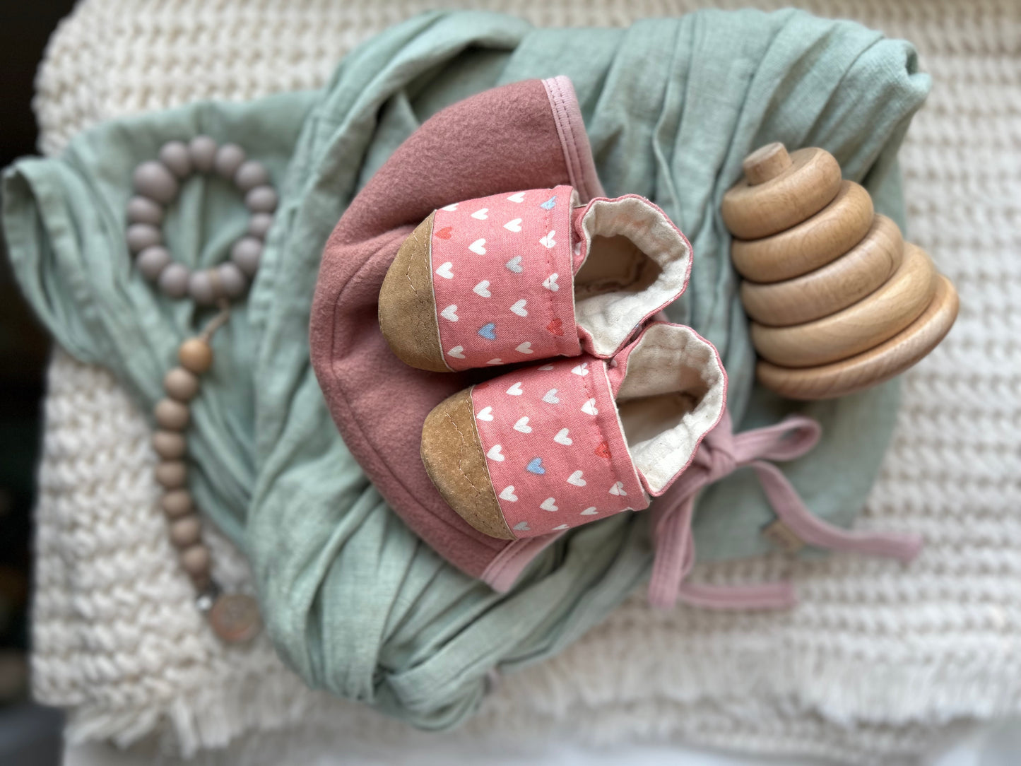 hearts soft soled baby shoes