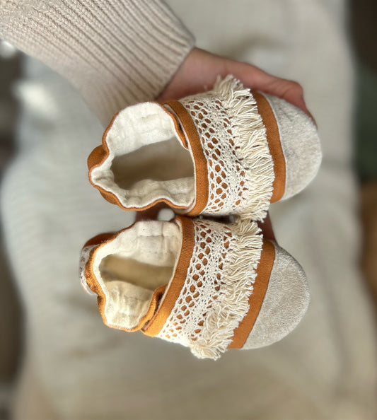 marmalade twill soft soled baby shoes