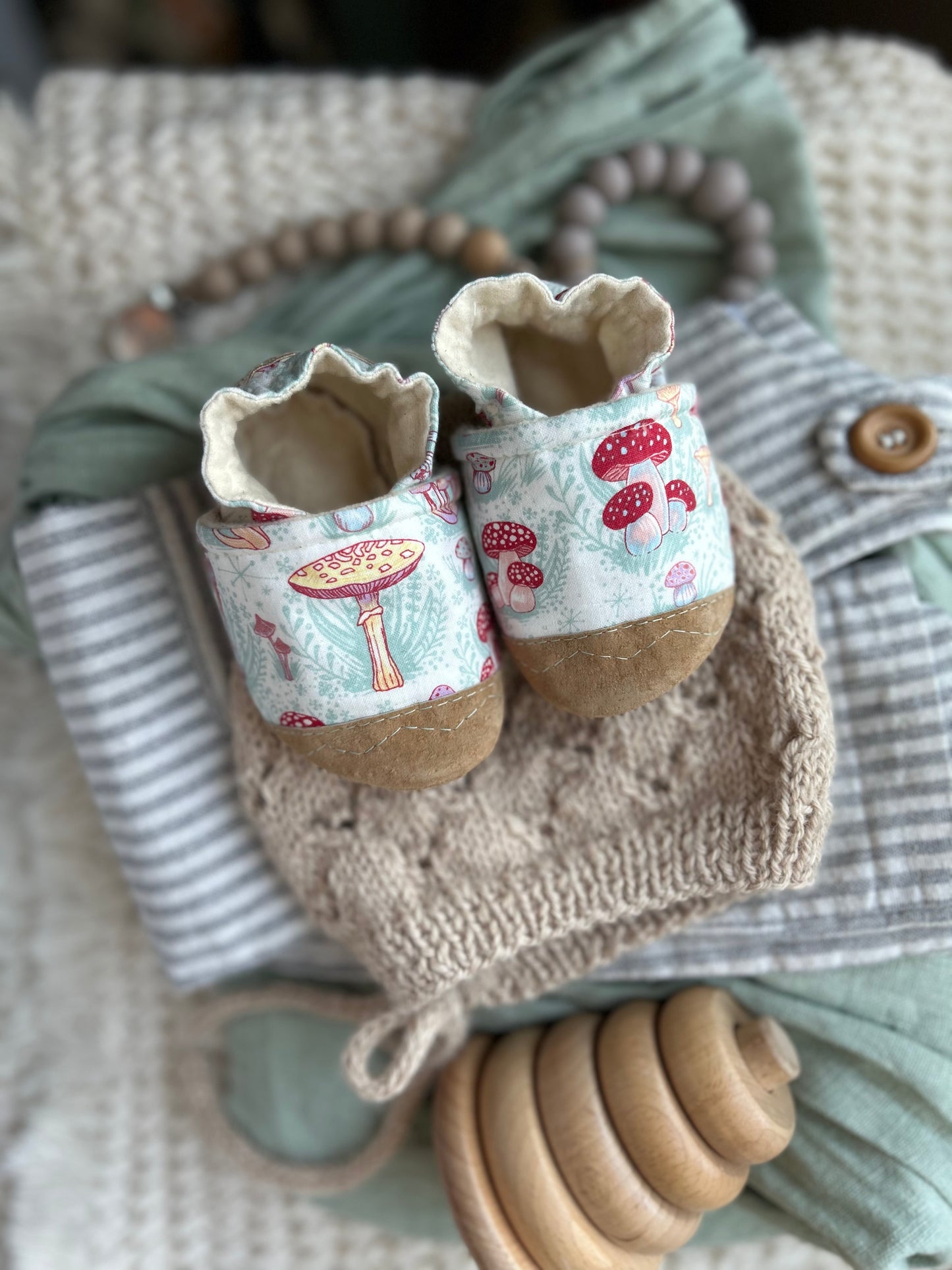 mushrooms soft soled baby shoes