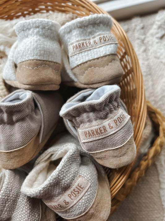 one of a kind pick your color surprise soft soled baby shoes - upcycled