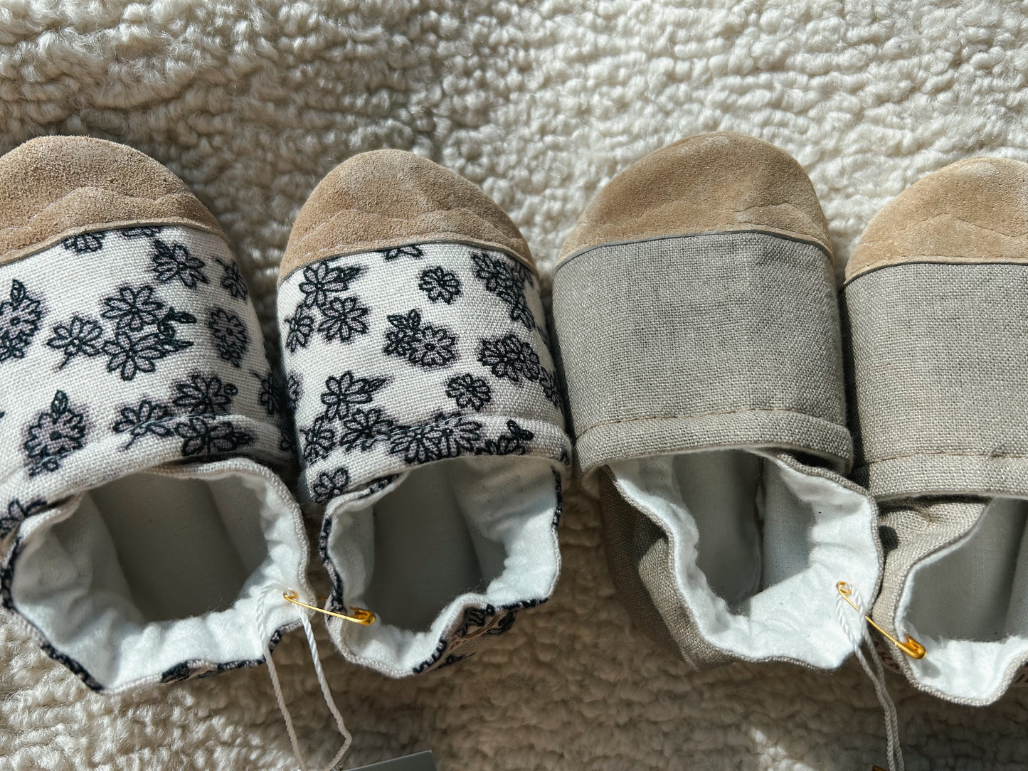 stone linen soft soled baby shoes