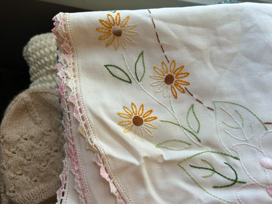 PREORDER sunflower embroidery soft soled baby shoes - upcycled