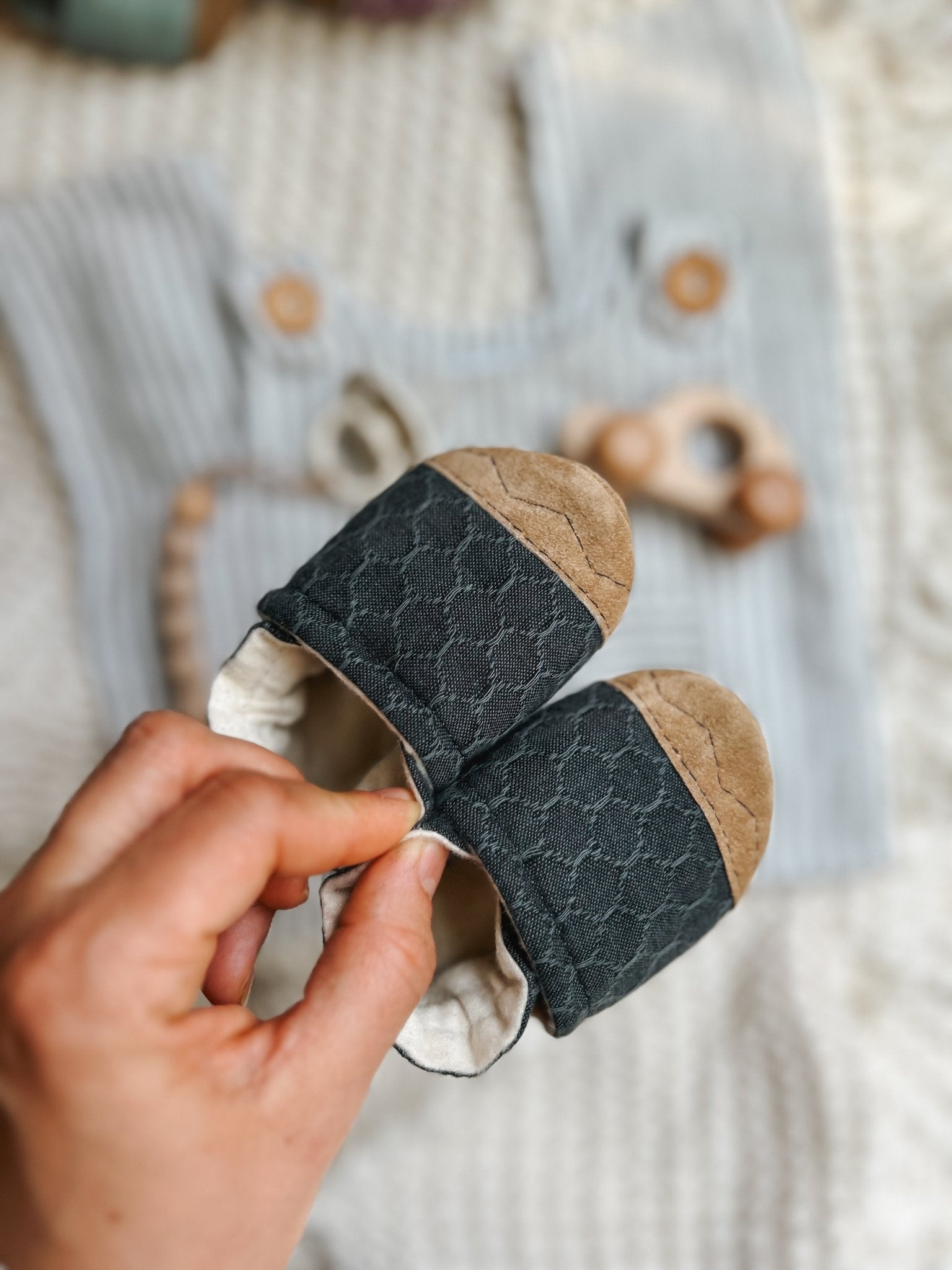 black honeycomb soft soled baby shoes - ParkerandPosie